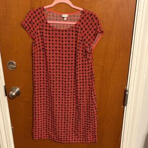 Merona Red and Black Geometric Midi Dress